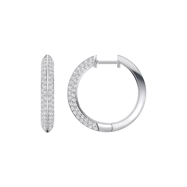 Knife-Edge Pavé Lab Hoops (1 ct. tw.)