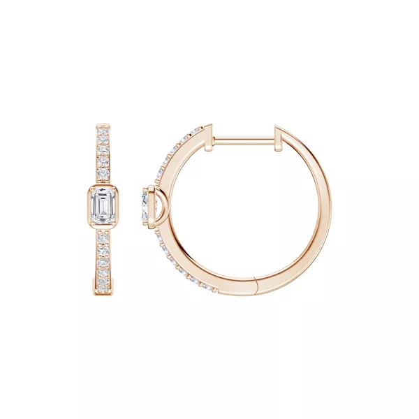 Embliss Emerald Bezel Pavé Hoops (1/3 ct. tw)