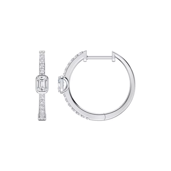 Embliss Emerald Bezel Pavé Hoops (1/3 ct. tw)