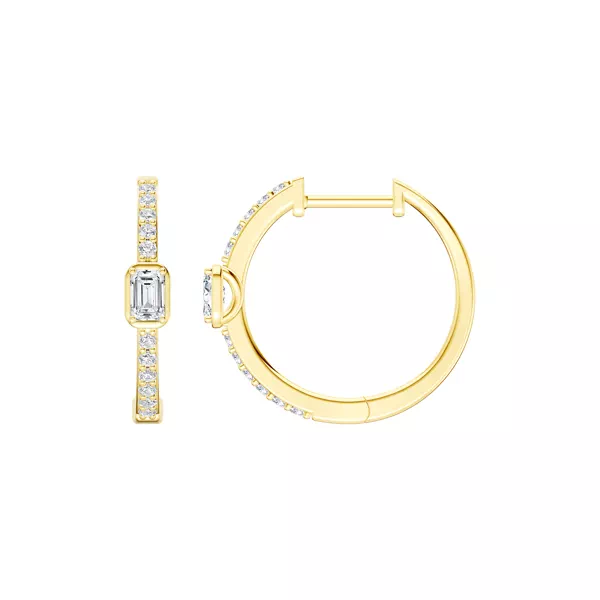 Embliss Emerald Bezel Pavé Lab Hoops (1/3 ct. tw)