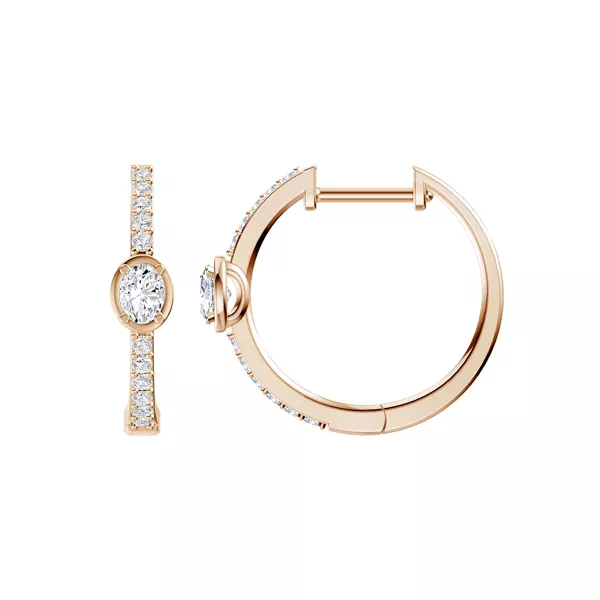 Embliss Oval Bezel Pavé Hoops (1/3 ct. tw)