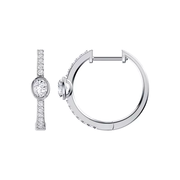Embliss Oval Bezel Pavé Hoops (1/3 ct. tw)