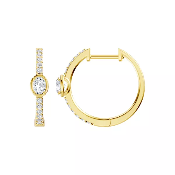Embliss Oval Bezel Pavé Hoops (1/3 ct. tw)
