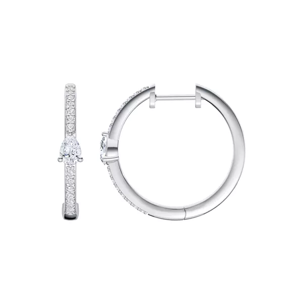 Embliss Pear Accent Pavé Lab Hoops (1/3 ct. tw)