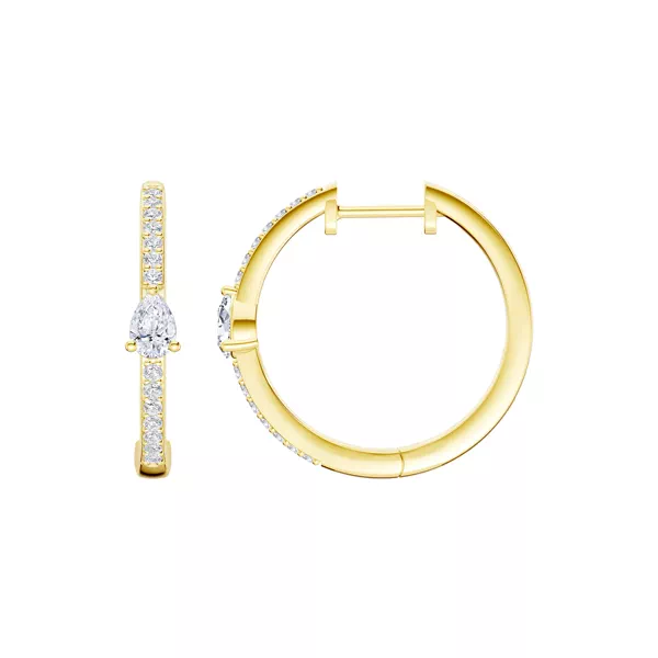 Embliss Pear Accent Pavé Lab Hoops (1/3 ct. tw)