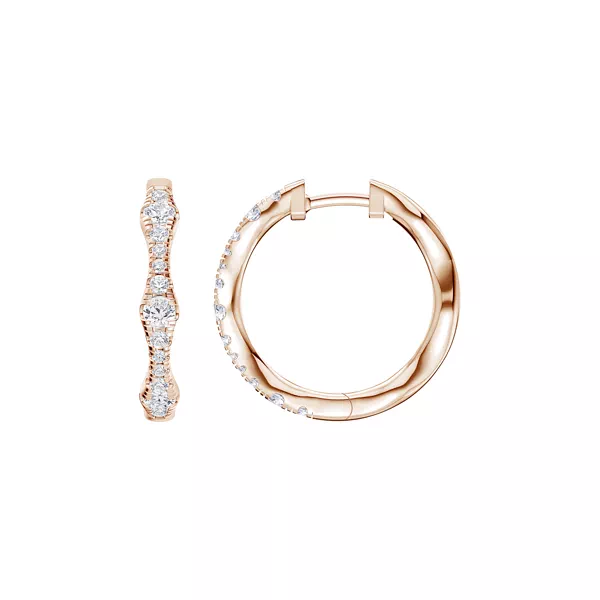Solva Sculpted Lab Diamond Hoops