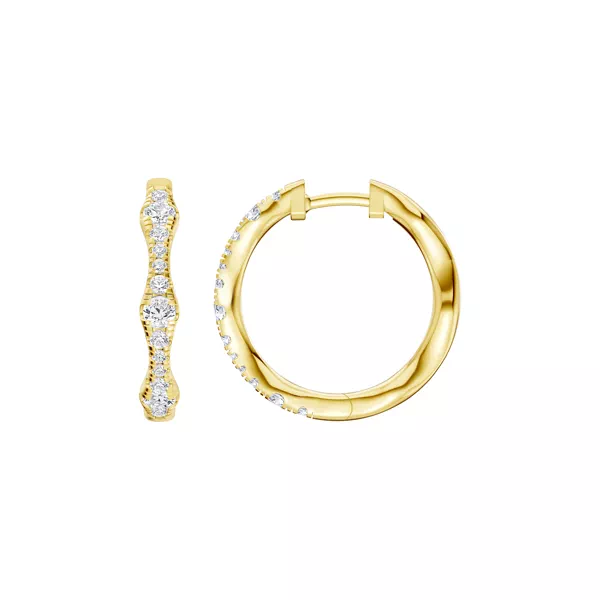 Solva Sculpted Lab Diamond Hoops