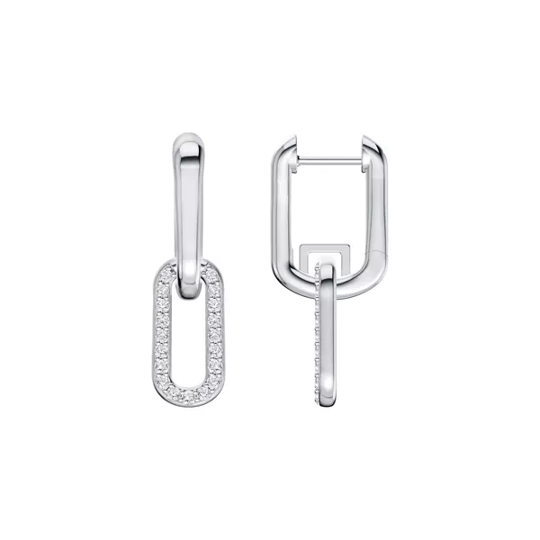 Ovara Sway Drop Lab Pavé Earrings