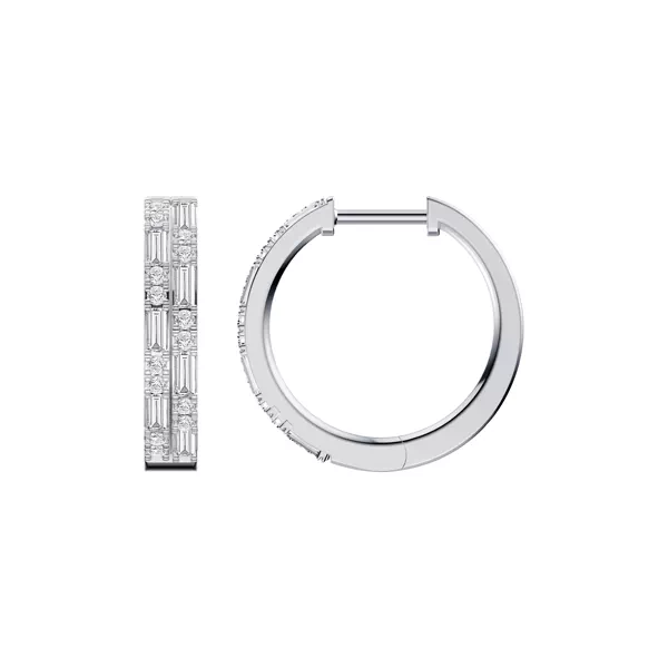 Orion Double Row Lab Diamond Hoops