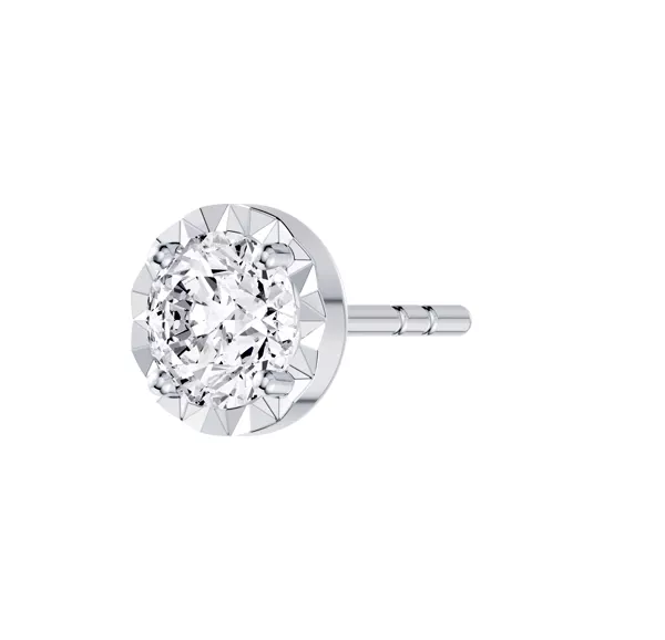 Amplify Faceted Bezel Lab Diamond Stud Silver Earrings (0.60 ct. tw.)