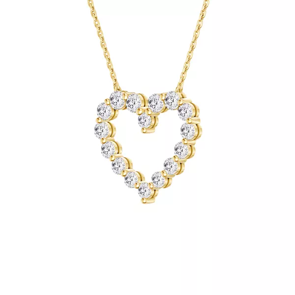 Floating Heart Lab Diamond Pendant (1.00 ct. tw.)
