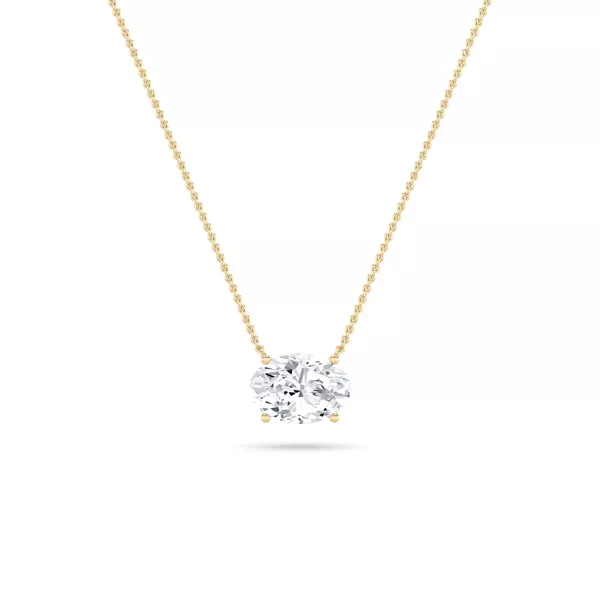 Floating Oval Lab Diamond Solitaire Necklace (2.00 ct.)