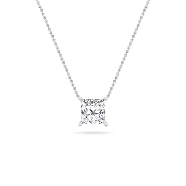 Floating Princess-Cut Lab Diamond Solitaire Necklace (1.00 ct.)