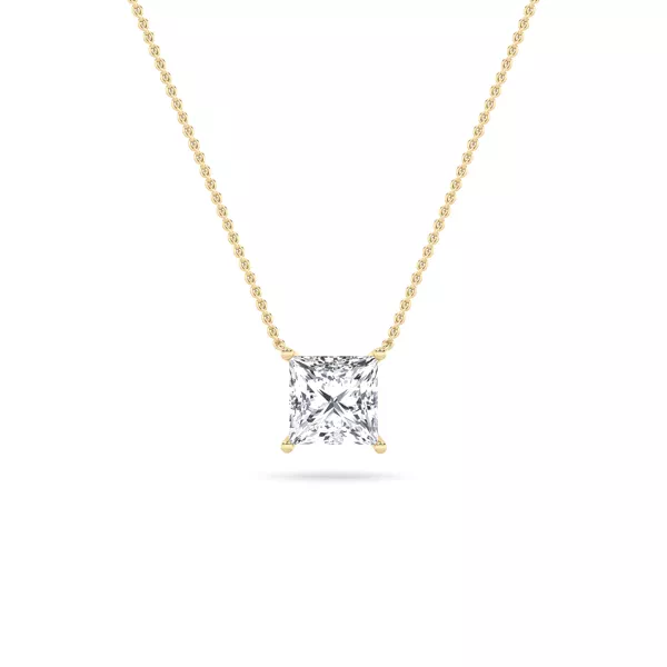 Floating Princess-Cut Lab Diamond Solitaire Necklace (1.00 ct.)