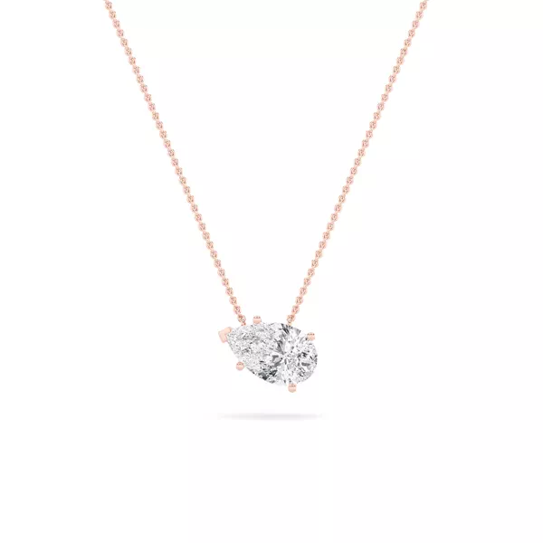 Floating Pear Lab Diamond Solitaire Necklace (1.00 ct.)