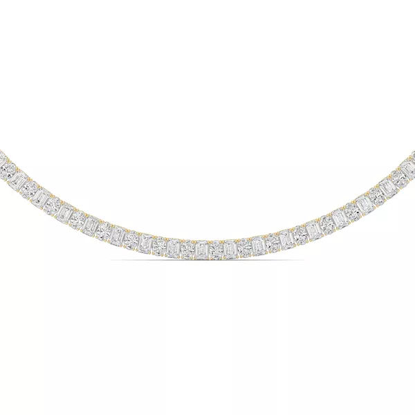 Adjustable Oval & Emerald-Cut Lab Diamond Eternity Necklace (33.00 ct. tw.)