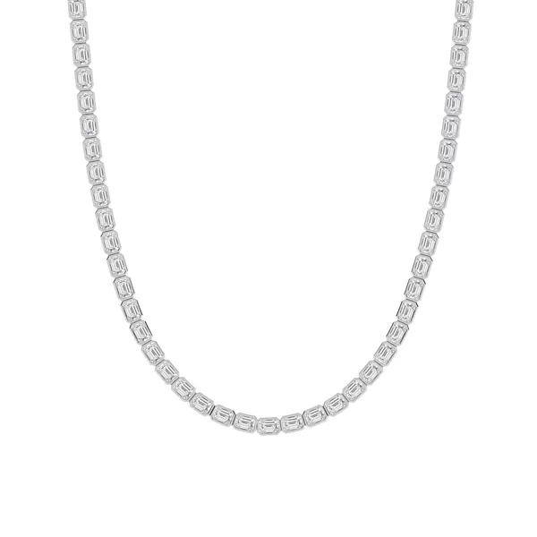 Adjustable Emerald-Cut Lab Diamond Bezel Eternity Necklace (30.00 ct. tw.)
