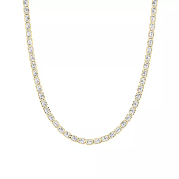 Adjustable Emerald-Cut Lab Diamond Bezel Eternity Necklace (30.00 ct. tw.)