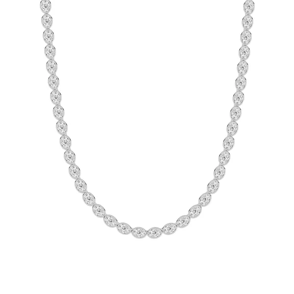 Adjustable Oval Lab Diamond Bezel Eternity Necklace (30.00 ct. tw.)