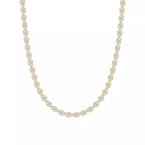 Adjustable Oval Lab Diamond Bezel Eternity Necklace (30.00 ct. tw.)