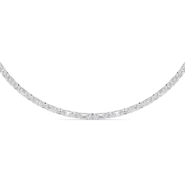Adjustable Oval & Emerald-Cut Lab Diamond Eternity Necklace (25.00 ct. tw.)