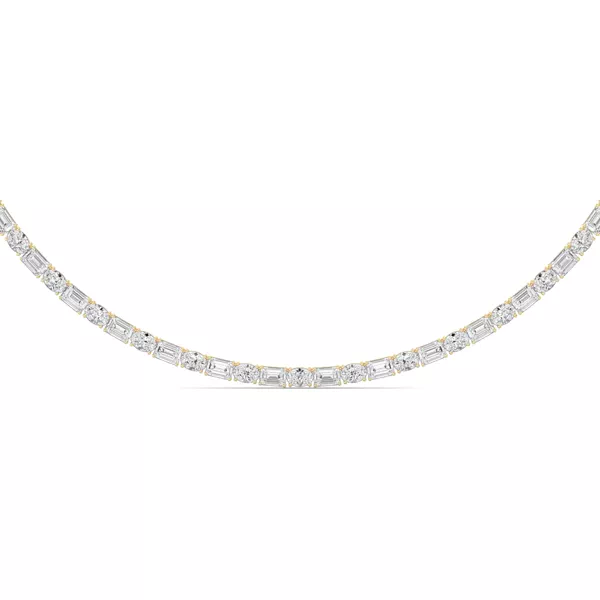 Adjustable Oval & Emerald-Cut Lab Diamond Eternity Necklace (25.00 ct. tw.)