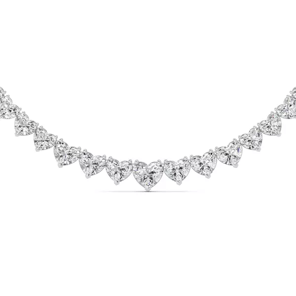 Adjustable Heart Shape Lab Diamond Eternity Statement Necklace (65.00 ct. tw.)
