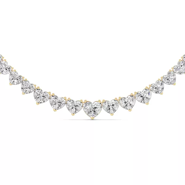 Adjustable Heart Shape Lab Diamond Eternity Statement Necklace (65.00 ct. tw.)