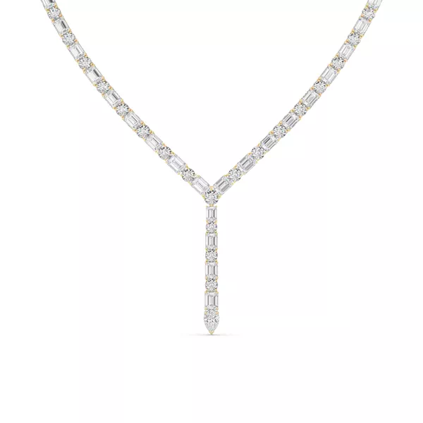 Adjustable Round & Emerald-Cut Lab Diamond Lariat Necklace (28.00 ct. tw.)
