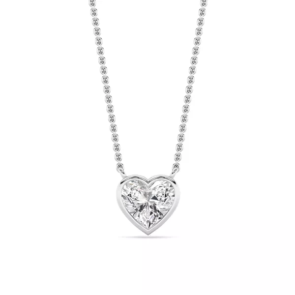 Bezel Heart Lab Diamond Necklace (1.00 ct.)