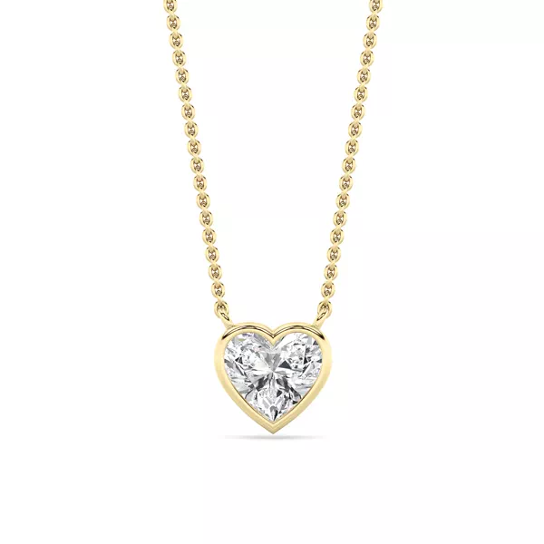 Bezel Heart Lab Diamond Necklace (1.00 ct.)
