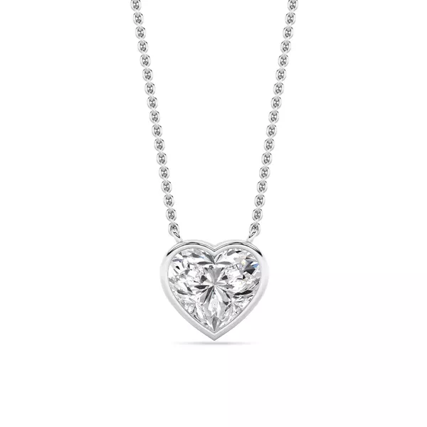Bezel Heart Lab Diamond Necklace (2.00 ct.)