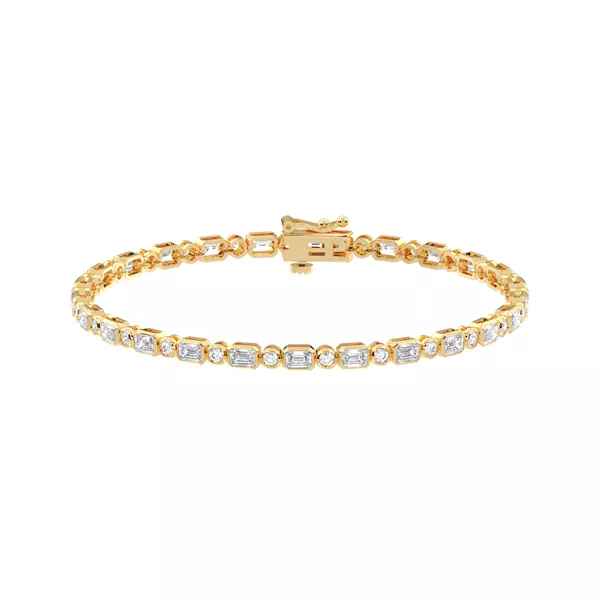Elara Bezel-Set Lab Diamond Tennis Bracelet