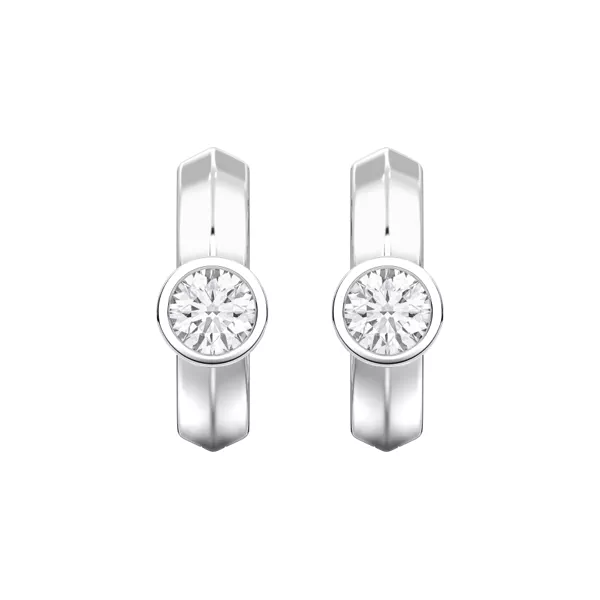 Brava Bezel-Set Round Lab Diamond Huggie Hoops (1 ct. tw.)