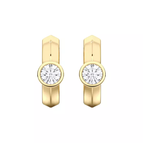 Brava Bezel-Set Round Lab Diamond Huggie Hoops (1 ct. tw.)