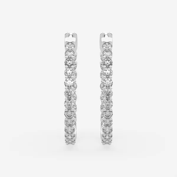 Classic Inside-Out Lab Diamond Silver Hoops (3.00 ct. tw.)