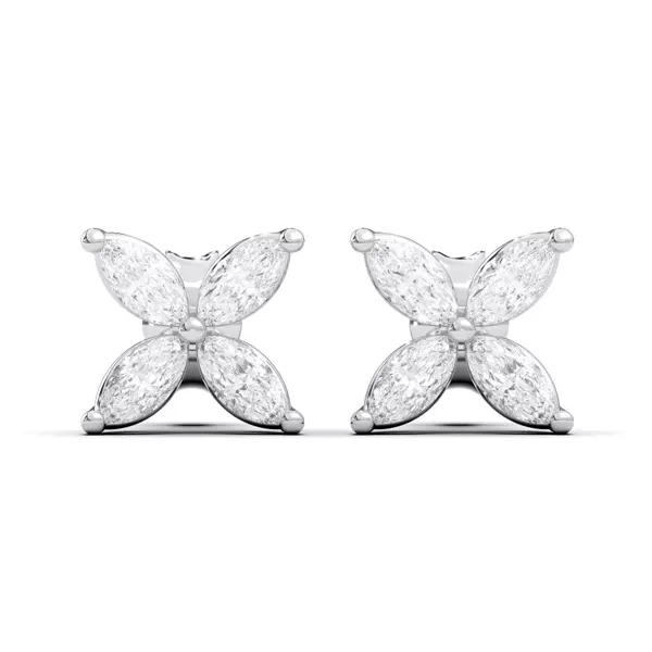 Flora Marquise Lab Diamond Stud Earrings
