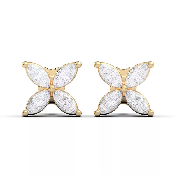 Flora Marquise Lab Diamond Stud Earrings