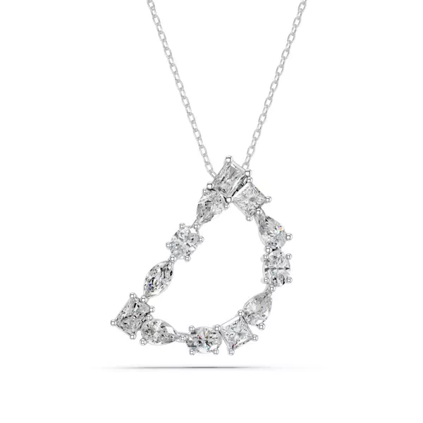 Mixed Shape Lab Diamond D Initial Pendant