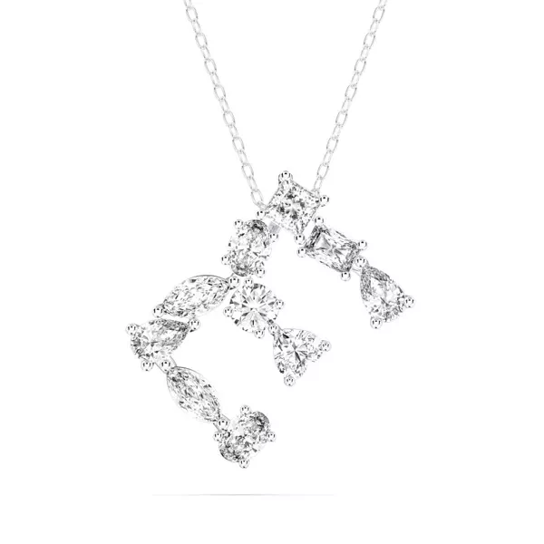 Mixed Shape Lab Diamond E Initial Pendant