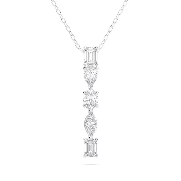 Mixed Shape Lab Diamond I Initial Pendant