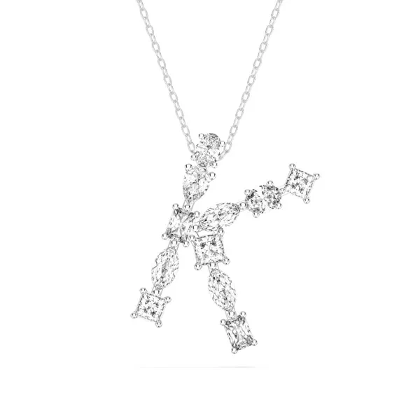 Mixed Shape Lab Diamond K Initial Pendant