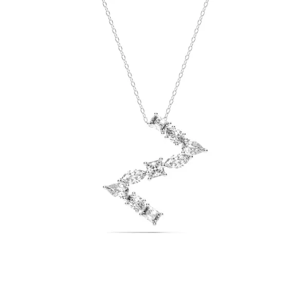 Mixed Shape Lab Diamond Z Initial Pendant