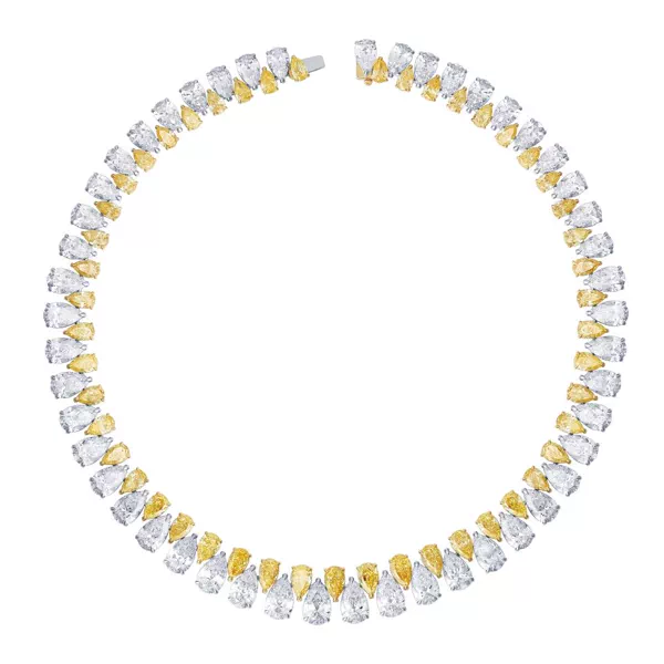Fancy Yellow & White Pear Lab Diamond Masterpiece Necklace (111.44 ct. tw.)
