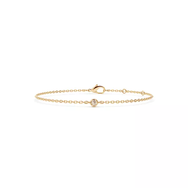 Petite Lab Diamond Solitaire Bezel Bracelet (0.07 ct)
