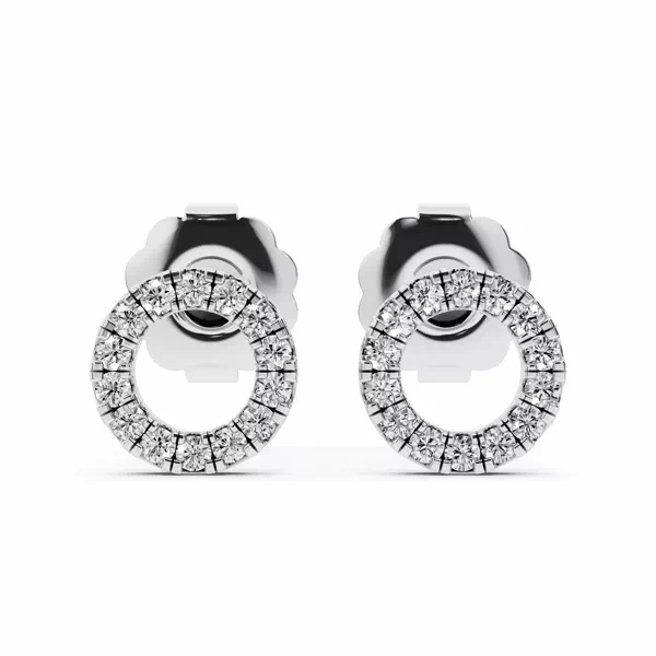 Petite Pavé Circle Lab Diamond Stud Earrings