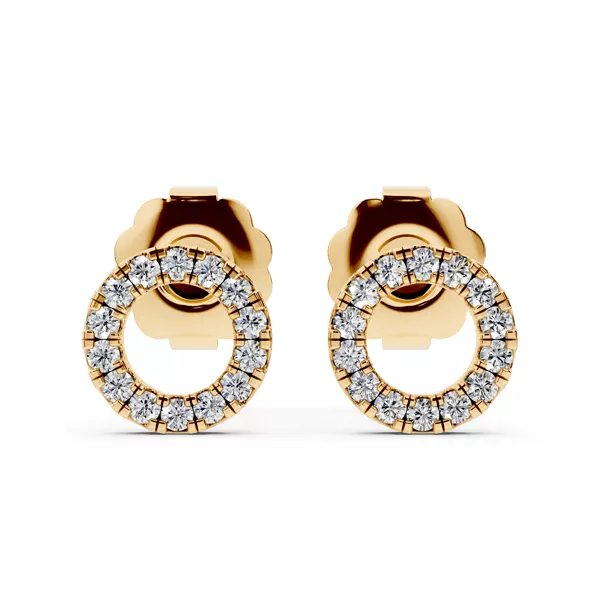 Petite Pavé Circle Lab Diamond Stud Earrings