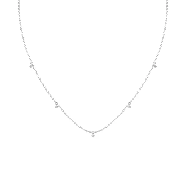 Petite Lab Diamond Bezel Drop Necklace