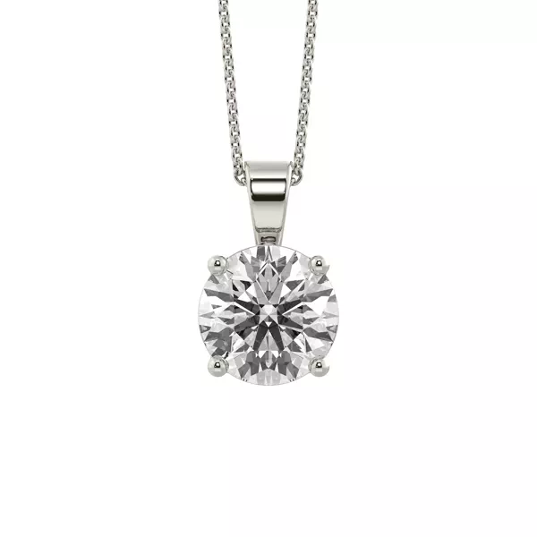 Classic Solitaire Lab Diamond Silver Necklace (1.50 ct. tw.)