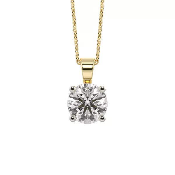 Classic Solitaire Lab Diamond Vermeil Necklace (1.50 ct. tw.)